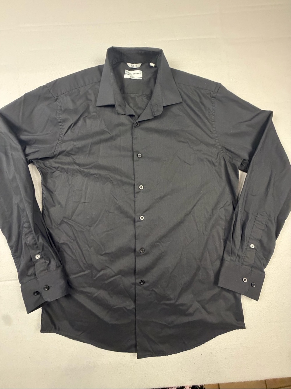 Lucky Brand Men's Black Long-Sleeve Dress Shirt M
